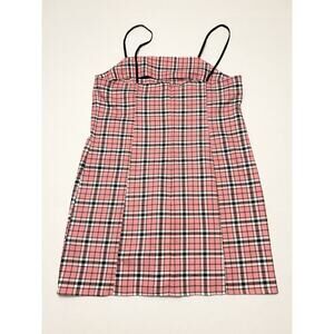 Urban Outfitters Medium Deep Green Plaid Academia Spaghetti Straps Mini Dress